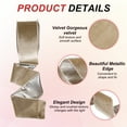 thumbnail image 3 of Uxcell Velvet Wired Ribbon, Metallic Crushed Velvet Christmas Ribbon Single Faced Gift Wrapping Binding Light Coffee, 3 of 7
