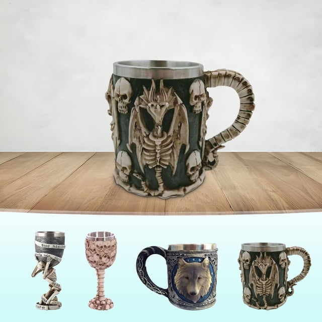 Hot6sl Ofertas Del Día Vaso de Cerveza de Acero Inoxidable con Personalidad Creativa, Taza Tipo Cáliz, Copa de Vino para Bar, Regalo de Exhibición