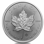 Lot of 5 - 2026 1 oz Canadian Silver Maple Leaf Coin BU
