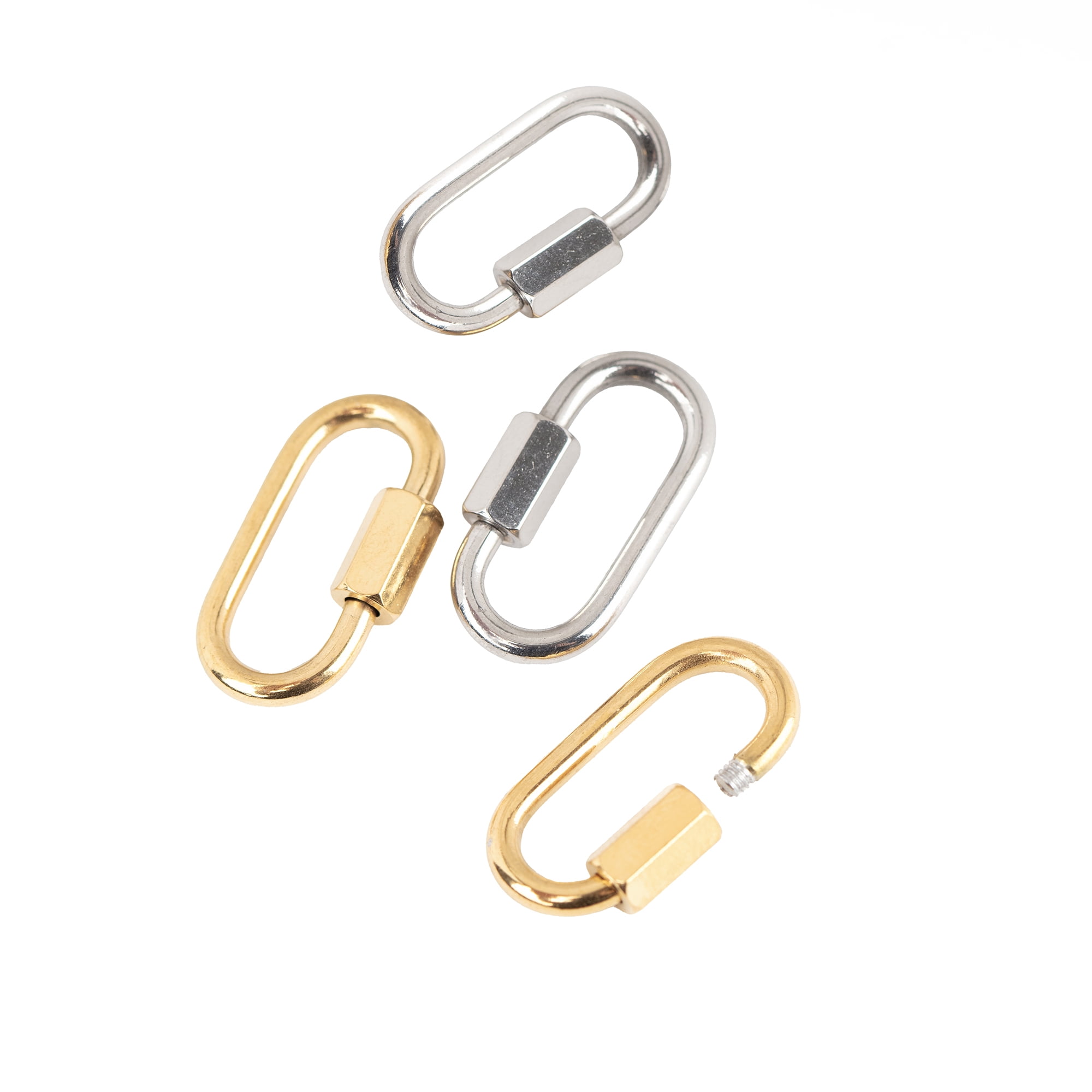Cousin DIY 4 Piece Oval Carabiner Screw-Close Jewelry Clasp