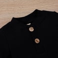 thumbnail image 4 of MesaSe Newborn Infant Baby Boy Girl Winter Clothes Ribbed Solid Button Long Sleeve Tops Pants 2PCS Set Orange 0-3 Months, 4 of 10