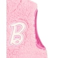 thumbnail image 4 of Barbie Faux Shearling Zip Up Sleeveless Jacket Vest Little Kid to Big Kid, 4 of 5