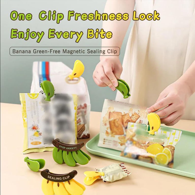 Banana Sealing Clip Reusable Bag Clamp With Strong Fridge Magnet