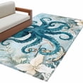 thumbnail image 2 of Octopus Blue Runner Rug 2.7x5 FT, Non Slip Entryway Carpet, Coastal Starfish Nautical Anchor Flower Washable Soft Floor Carpet Entrance Mat Non-Shedding Throw Rug for Hallway Laundry Room Bedside, 2 of 9