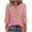 Pink-Shirts, variant on Jsaierl Tops for Women 3/4 Sleeve Summer V Neck Lace Shirts Fashion Solid Petite Blouses Classic Cotton T-shirts Top S-2XL