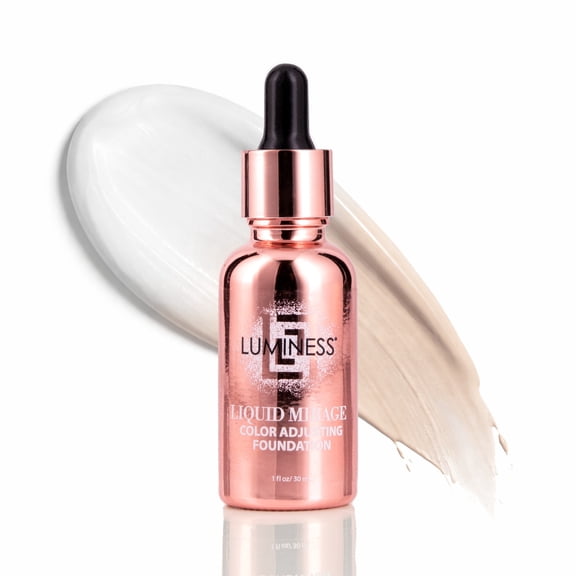 LUMINESS Liquid Mirage Color Changing Foundation for Mature Skin, Skincare-Infused Makeup with Hyaluronic Acid & Vitamin E, Hydrating Liquid Foundation & Concealer Hybrid, Hypoallergenic (Fair)
