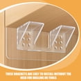 thumbnail image 3 of HEANUJJ 10Ud Clips Transparentes De Soporte Para Repisas De Gabinete Con Instalación Sin Taladro, 3 of 8