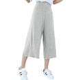 thumbnail image 2 of Capri Pants for Women 2025 High Waisted Wide Straight Leg Lightweight Drape Loose Casual Capris Womens Cropped Pants, 2 of 6