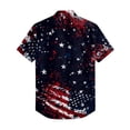 thumbnail image 4 of Hogleaql Men's 4th Of July Shirt 4th Of July American Flag Print Short Sleeve Patriotic Shirt Collared Button Dressy Hawaiian Workout Shirts for Men Royal Blue 3XL, 4 of 6