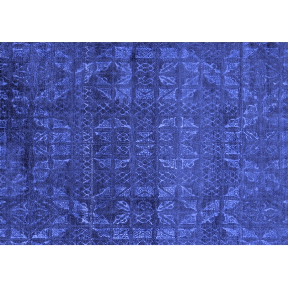 Ahgly Company Indoor Rectangle Abstract Blue Modern Area Rugs, 7' x 10'