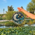 thumbnail image 2 of Moon and Stars Painted Stained Glass Suncatcher, Window Hanging Decor, Outdoor Sun Catcher Decor, Nursery Room Décor, 2 of 5