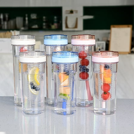

Yesbay 670/800ml Drink Bottle Folded Straw Dust-proof Wide Application Summer School Water Bottle with Lid for School