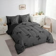 thumbnail image 3 of Manfei Princess Bow Knot Bedding Comforter Set 7pcs, Cute Bowtie King Bedding Sets for Girls, Black Bow Ribbon Bed Sheets, Super Cozy Room Decor, 3 of 8