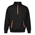 thumbnail image 7 of FSYBOA Boys Fleece Sweatshirt, Quarter Zip Loose Fit Kangaroo Pockets Collared Kids Fall Pullover Top Black Size 7-8T, 7 of 7