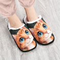 thumbnail image 4 of Women's Men's Slippers, Non-Slip Travel Unisex Fleece House Shoes A Cartoon Cat, 4 of 7
