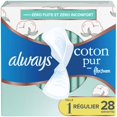 thumbnail image 2 of Always Serviettes en Coton Pur avec FlexFoam, Taille 1, Régulier, avec Ailes, Non Parfumées, 2 of 17