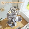 thumbnail image 4 of Pefilos 51" Cat Tree for Indoor Cats, Cat Tower with 2 Cozy Condos, Top Perch, Hammock, Climbing Ladder, Gray, 4 of 6