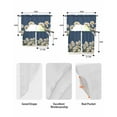 thumbnail image 6 of Daisy Kitchen Curtain and Valance Set 3 Pieces,Rod Pocket Short Tier Curtains 24 Inch Length,Spring Floral Summer Botanical Elegant Navy Blue Swag Topper Small Window Treatment for Cafe Bathroom, 6 of 6