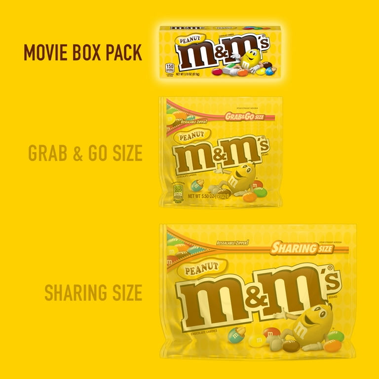 M&M Peanut Candy 3.1oz Theater Size Box