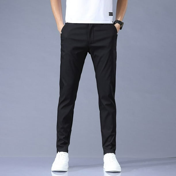 Pantalón Negro Trent Con Cintura Elástica Y Detalles Polo Club