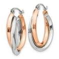 thumbnail image 2 of Primal Gold 14 Karat Two-tone Gold Oval Tube Hoop Earrings, 2 of 4