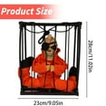 thumbnail image 3 of HUASHENG Animated Skeleton Prisoner Halloween Prop Hanging Cage With Sound Light Up And Motion Sensor For Indoor/Outdoor Scary Decor (Batteries Not Included), 3 of 9