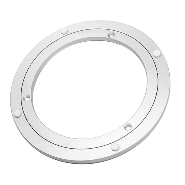 Billuyoard Aluminum Alloy Round Rotating Turntable Bearing Table White Silver Mostrada Blanco plateado 16 pulgadas