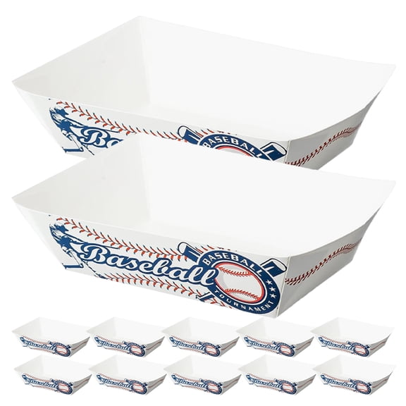 BESTYASH 25Pcs Multi Function Snack Boats White Cardboard Food Trays Assorted Colors for Party Dessert Serving