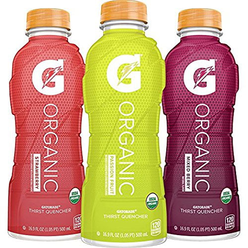 G Organic, 3 Flavor Variety Pack, Gatorade Sports Drink, Organic Hydration,  USDA Certified Organic, 16.9 oz. Bottles (Pack of 12) - Walmart.com