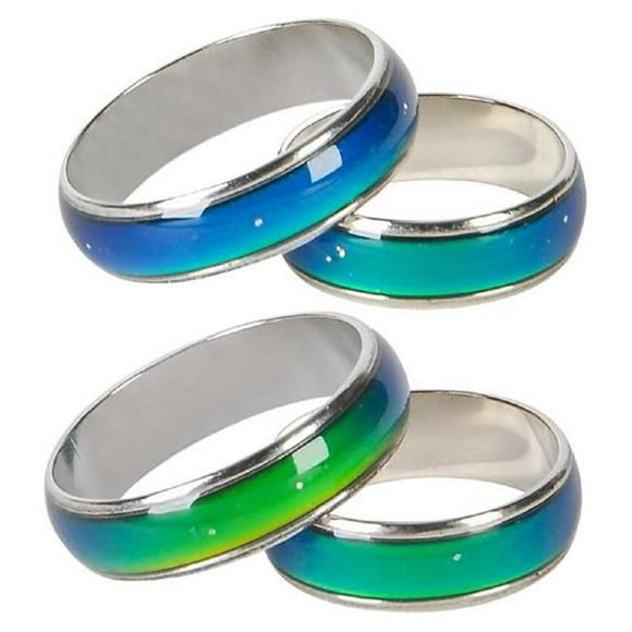 Seventies Mood Rings, Assorted Sizes - Pack of 12