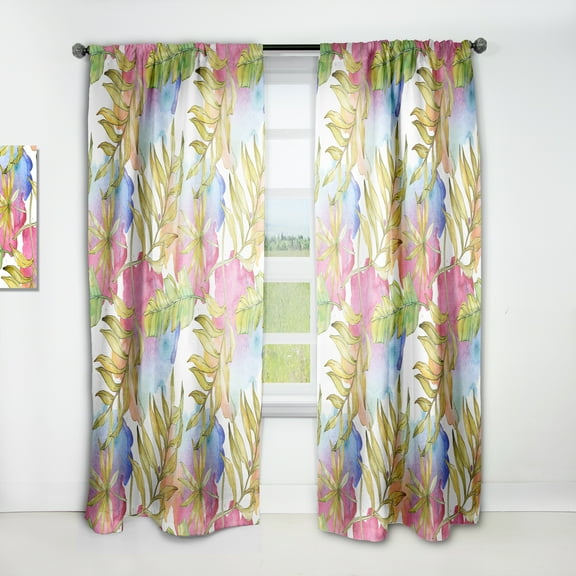 Designart 'Foliage Tropical II' Mid-Century Modern Curtain Panel