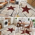 thumbnail image 6 of Village Stars Washable Area Rug 3 x 5 ft Vintage Dark Red Star Beige Barn Doors, Soft Non Slip Rugs Stain Repellent Indoor Felt Carpet for Living Dining Room Bedroom Home Office, 6 of 9