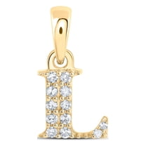 10kt Yellow Gold Womens Round Diamond L Initial Letter Pendant 1/20 Cttw