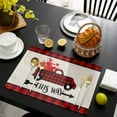 thumbnail image 4 of Valentine''s Day Placemats Set of 4, Arrow This Way Truck Placemat for Dining Table Decorations, Cotton Linen Red Plaid Check Place Mats, Valentines Table Mats for Kitchen Dinner Holiday Party Decor, 4 of 6