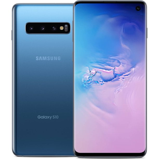 Samsung Galaxy S10 G973u 128gb Gsm Cdma Unlocked Android Phone Usa Version Prism Blue Certified Used Walmart Com