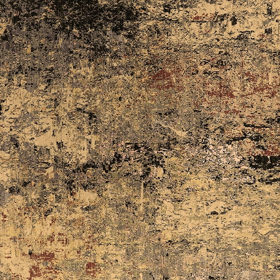 Ahgly Company Indoor Square Oriental Brown Industrial Area Rugs, 7' Square