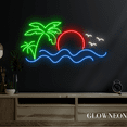 thumbnail image 3 of Glowneon Sunrise On The Beach Palm Tree Neon Sign, Bedroom Led Light, 3 of 5