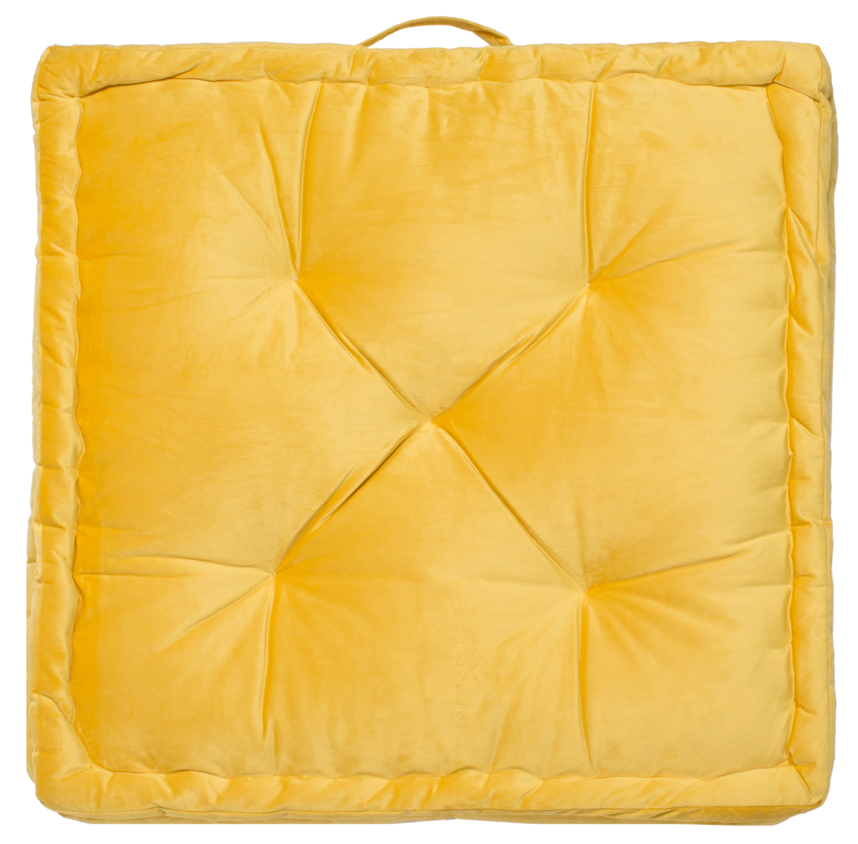 SAFAVIEH Navi Solid Floor Pillow, 25" x 25", Yellow
