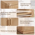 thumbnail image 4 of LEYAOYAO Accent Storage Cabinet with Fluted Doors, Small Sideboard Mid Century Buffet Kitchen Coffee Bar Cabinet for Dining Room, Natural Oak, 4 of 8