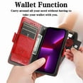 thumbnail image 4 of Dteck for iPhone 15 Pro Max Wallet Case, Shockproof Magnetic PU Leather Flip Folio with Card Holders RFID Blocking Kickstand Anti-Scratch TPU Inner Shell Phone Case, red, 4 of 7