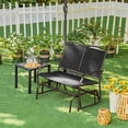 thumbnail image 3 of CRXX Outdoor Glider 2-Person Outdoor Glider Bench, Patio Glider Chair, Rocking Patio Chairs Outdoor Loveseat for Backyard, Poolside, Garden,Porch, Heavy Duty Steel Frame, Black, 3 of 8