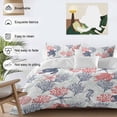 thumbnail image 3 of 3 Piece Blue Red Coastal Duvet Cover Set Full Size,Microfiber Comforter/Quilt Cover with Corner Ties and 2 Pillowcases,Sea Turtle Nautical Coral Summer Beach All Season Bedding with Zipper Closure, 3 of 8