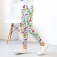 thumbnail image 2 of Girls' Cute Floral Printed Stretch Ankle Length Leggings (Green 2-3 Years), 2 of 5