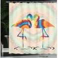 thumbnail image 4 of Ambesonne Flamingo Shower Curtain, Valentines Funky Birds, 69"Wx84"L, Multicolor, 4 of 5