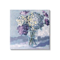 Stupell Industries Purple Hydrangea Flower Bouquet Layered Blossoms Arrangement Canvas Wall Art, 30 x 30, Design by Sue Riger