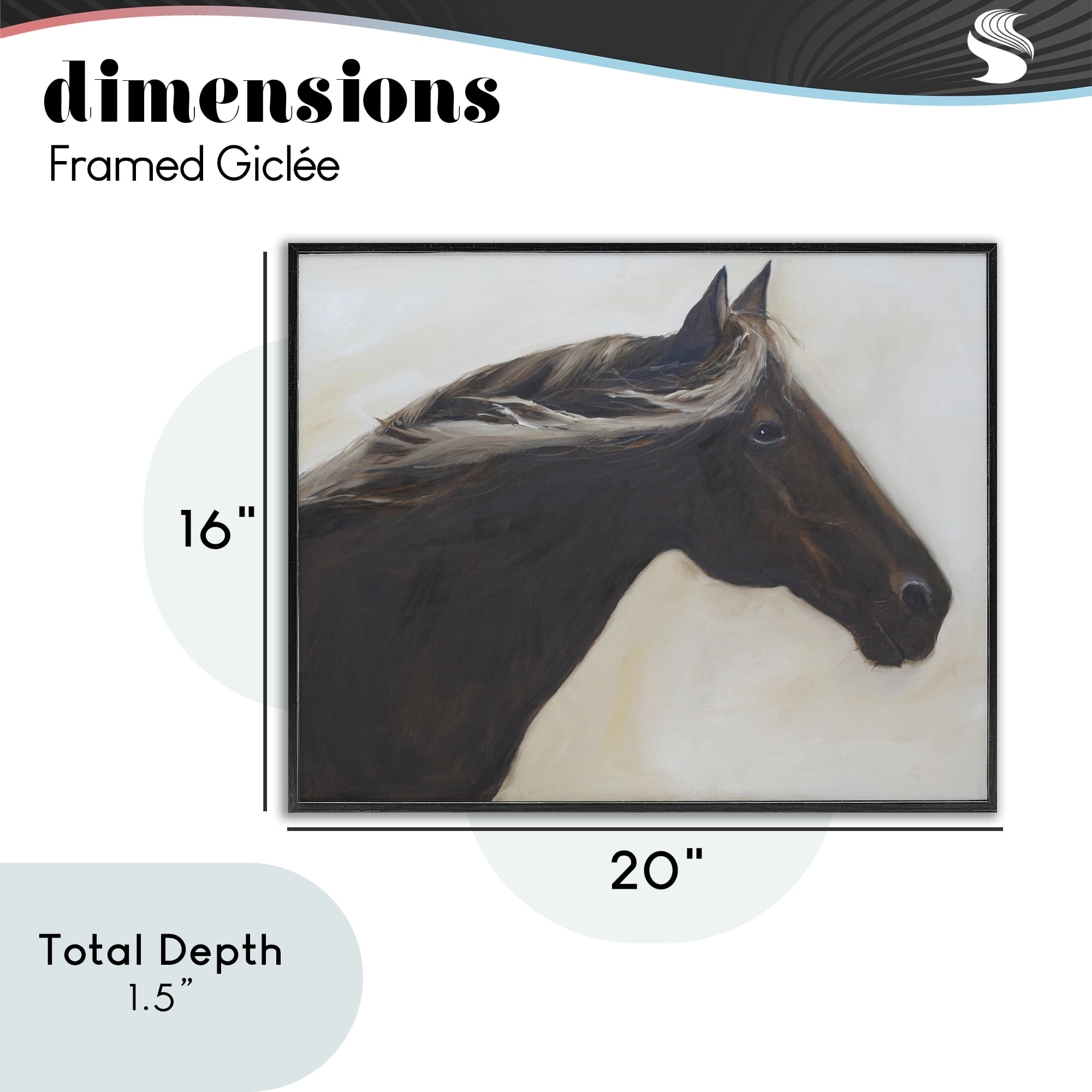 Stupell Industries The Mare In Profile Black Framed Giclee Art, design by Jadei Graphics