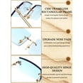 thumbnail image 6 of 4 Pairs Rimless Rectangle Sunglasses Frameless Square Glasses Vintage Transparent Eyewear for Women Men, 6 of 6