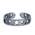 thumbnail image 2 of 4mm - Stars Toe Band Ring 925 Sterling Silver Thin Adjustable Stylish Rings for Women, 2 of 5