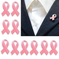 thumbnail image 2 of 10 piezas de insignia de lazo rosa para concienciación sobre el cáncer para mujeres, broche de solapa de esmalte de metal, 2 of 5