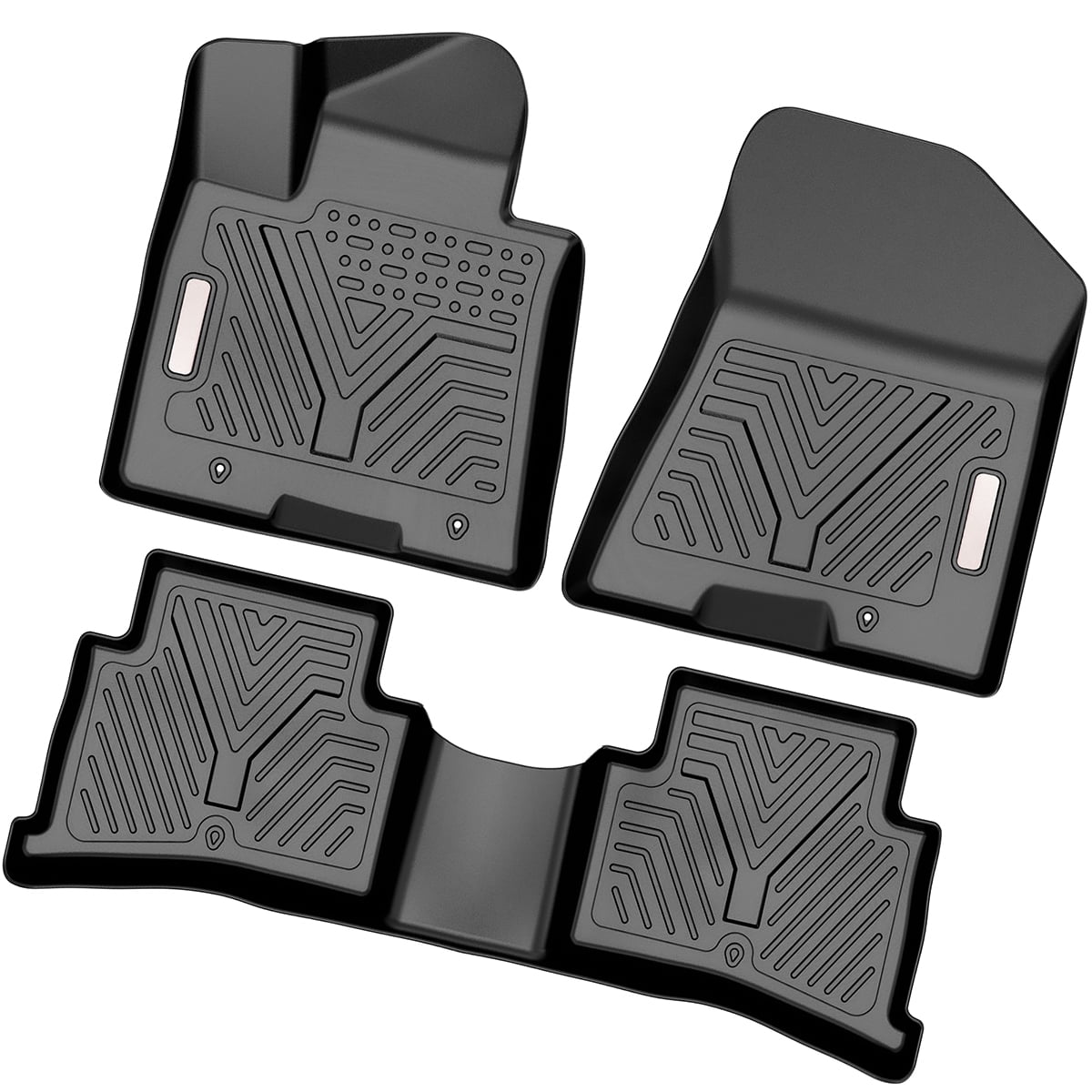 RVNI All Weather TPE Front And Rear Floor Mats Set for 2017-2022 Kia Sportage / 2019-2021 Hyundai Tucson 1st & 2nd Row